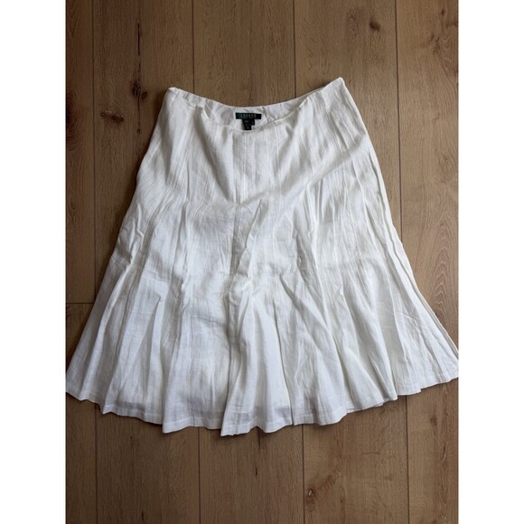 Lauren Ralph Lauren Dresses & Skirts - Lauren by Ralph Lauren White Linen Midi Skirt Size 14 Cottagecore